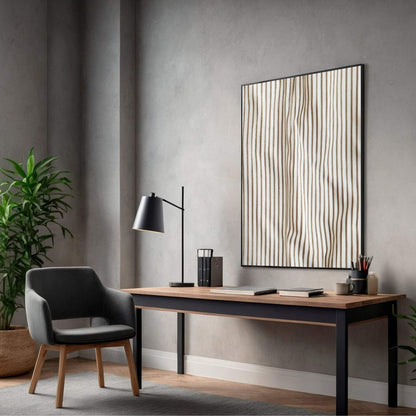 Abstract Vertical Lines Framed Wall Art Canvas Print