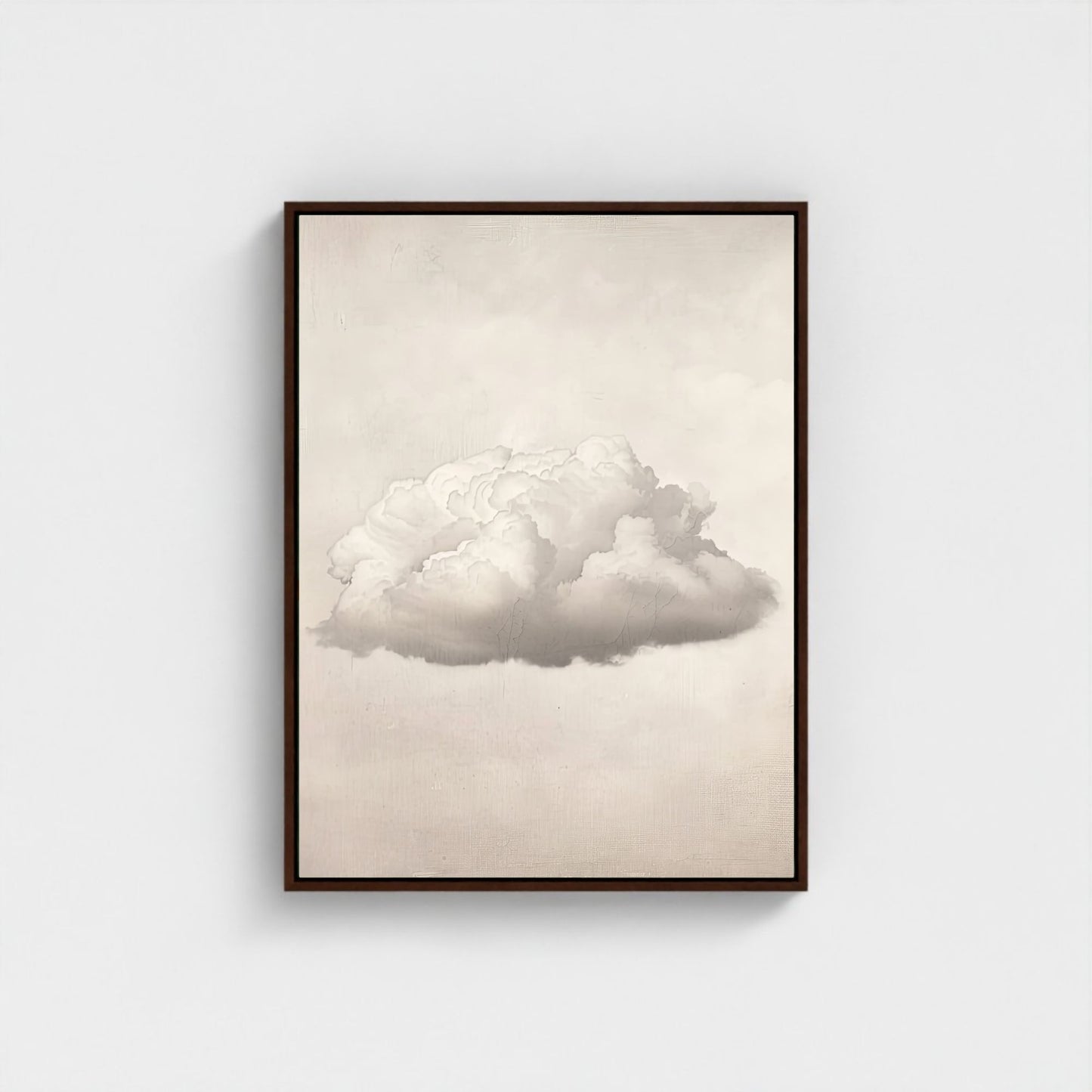 Abstract White Cloud Wall Art Canvas - Framed Minimalist Pastel Sky Wall Art