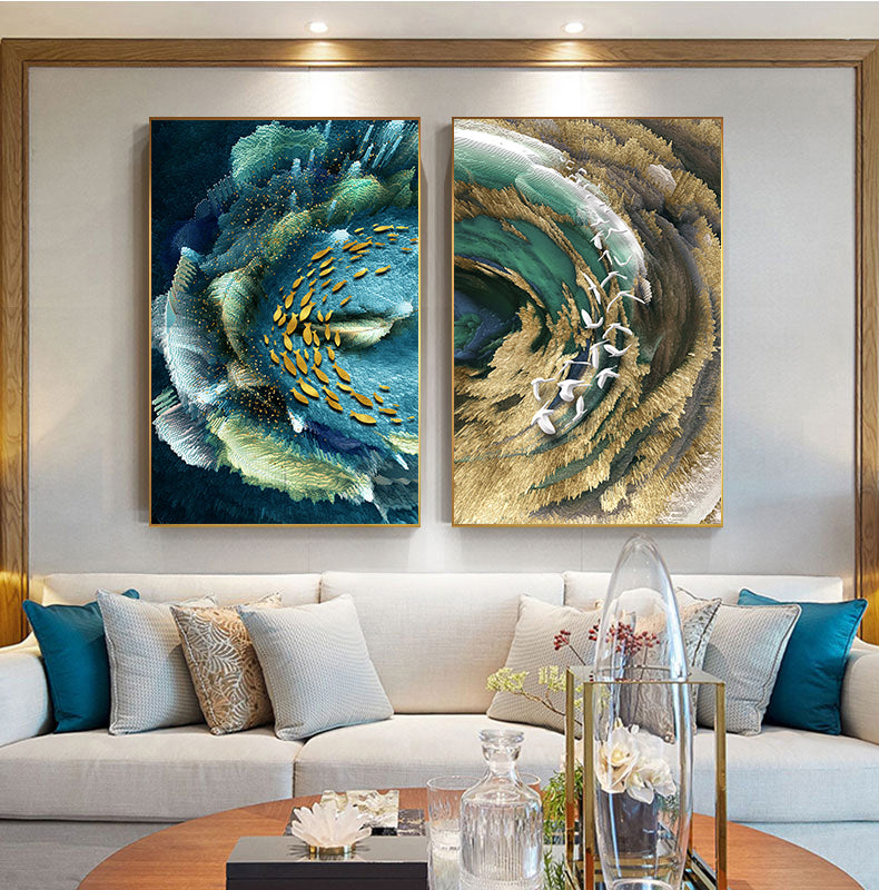 Abstract Marine Wall Art Fine Art Canvas Prints Modern Contemporary Poster For Office Interior Wall Art Luxury Living Room Home Decor