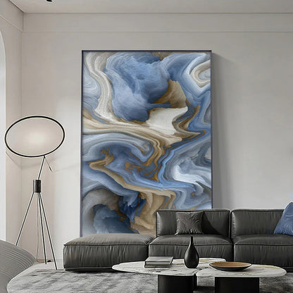 Abstract Beige Blue Gray Cloud Wall Art Fine Art Canvas Prints Modern Poster For Apartment Living Room Dining Room Home Office Decor