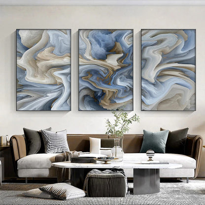Abstract Beige Blue Gray Cloud Wall Art Fine Art Canvas Prints Modern Poster For Apartment Living Room Dining Room Home Office Decor