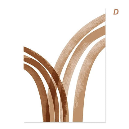 Abstract Boho Beige Terracotta Line Art Canvas Prints Minimalist Scandinavian Wall Art Neutral Pictures Fort Living Room Office Home Decor