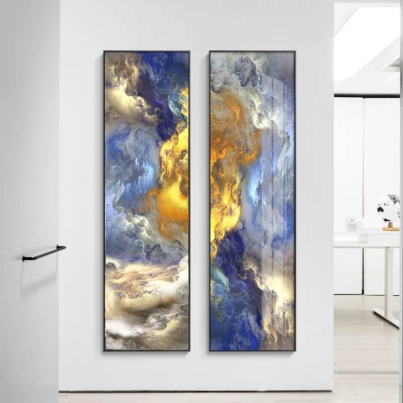 Abstract Cloud Sky Slim Canvas Prints Vertical Format Wall Art Nordic Poster For Modern Apartment Living Room Bedroom Décor
