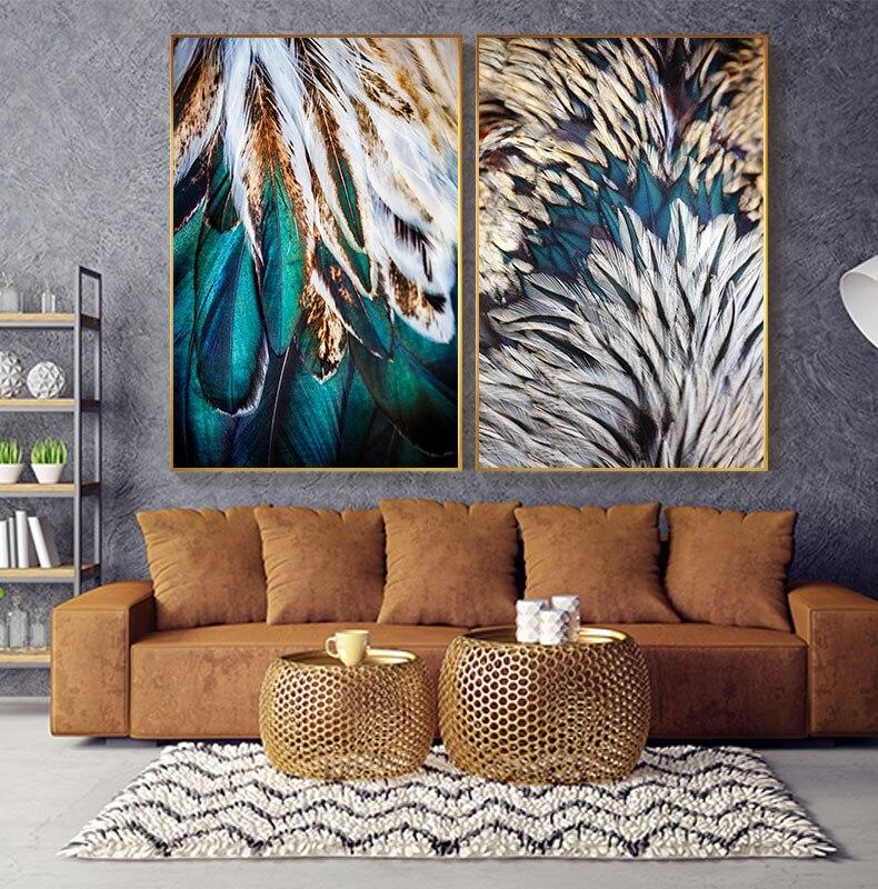 Abstract Feathers Wall Art Canvas Prints Luxury Pictures For Living Room Bedroom Modern Interior Decor