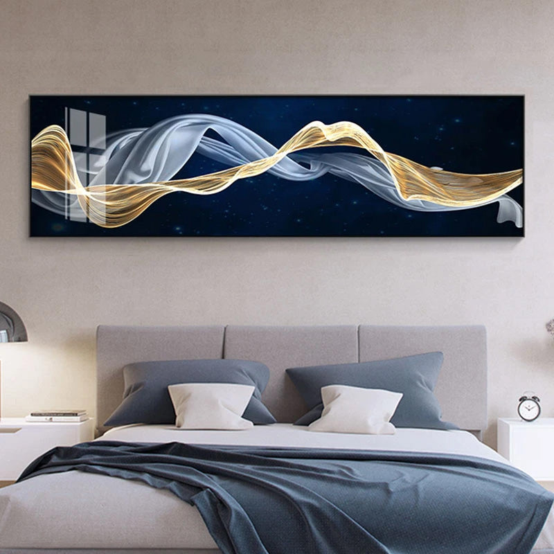 Abstract Flowing Wide Format Wall Art Canvas Prints Modern Poster For Living Room Above The Sofa Decor