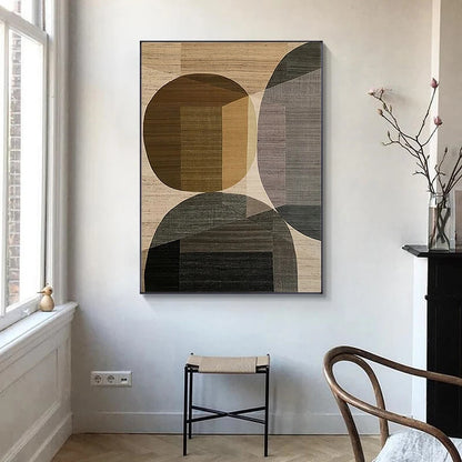 Abstract Geometric Black Brown Canvas Prints Modern Wall Art Pictures For Stylish Living Room Office Décor