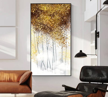 Abstract Golden Splash Wall Art Blue Jade Gold Fine Art Canvas Print Contemporary Pictures For Modern Living Room Home Décor