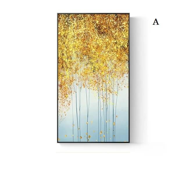 Abstract Golden Splash Wall Art Blue Jade Gold Fine Art Canvas Print Contemporary Pictures For Modern Living Room Home Décor