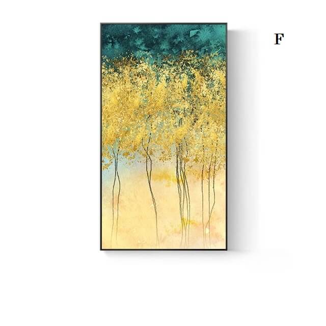 Abstract Golden Splash Wall Art Blue Jade Gold Fine Art Canvas Print Contemporary Pictures For Modern Living Room Home Décor