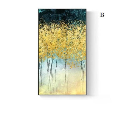 Abstract Golden Splash Wall Art Blue Jade Gold Fine Art Canvas Print Contemporary Pictures For Modern Living Room Home Décor