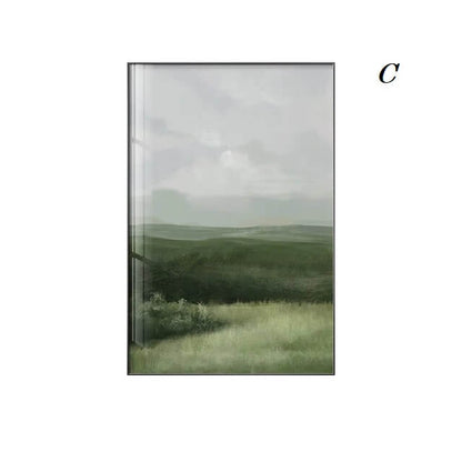 Abstract Green Mountain Landscape Canvas Print Scandinavian Minimalist Wall Art Modern Poster For Living Room Nordic Home Décor