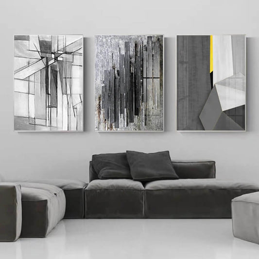 Abstract Industrial Black White Urban Wall Art Canvas Print Minimalist Nordic Poster For Modern Apartment Contemporary Bedroom Home Décor
