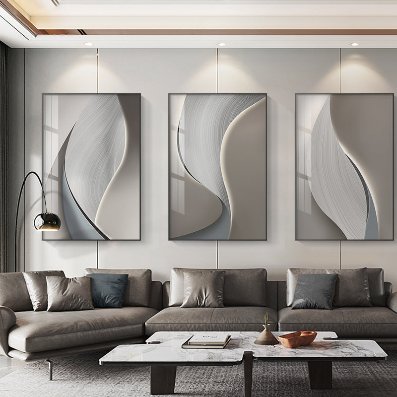 Abstract Gray Beige Wall Art Fine Art Canvas Prints Poster For Modern Apartment Living Room Office Wall Decor