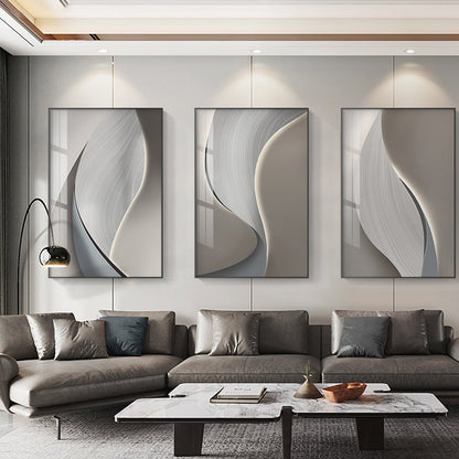 Abstract Gray Beige Wall Art Fine Art Canvas Prints Poster For Modern Apartment Living Room Office Wall Decor