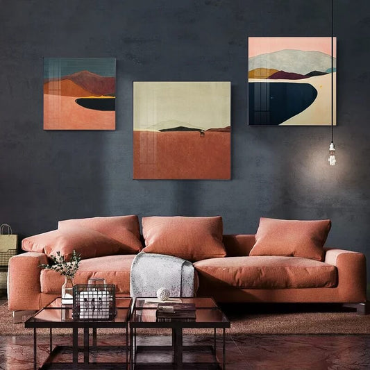 Abstract Landscape Canvas Print Wall Art Nordic Poster Dark Color Desert Wall Pictures For Scandinavian Living Room Bedroom Home Décor