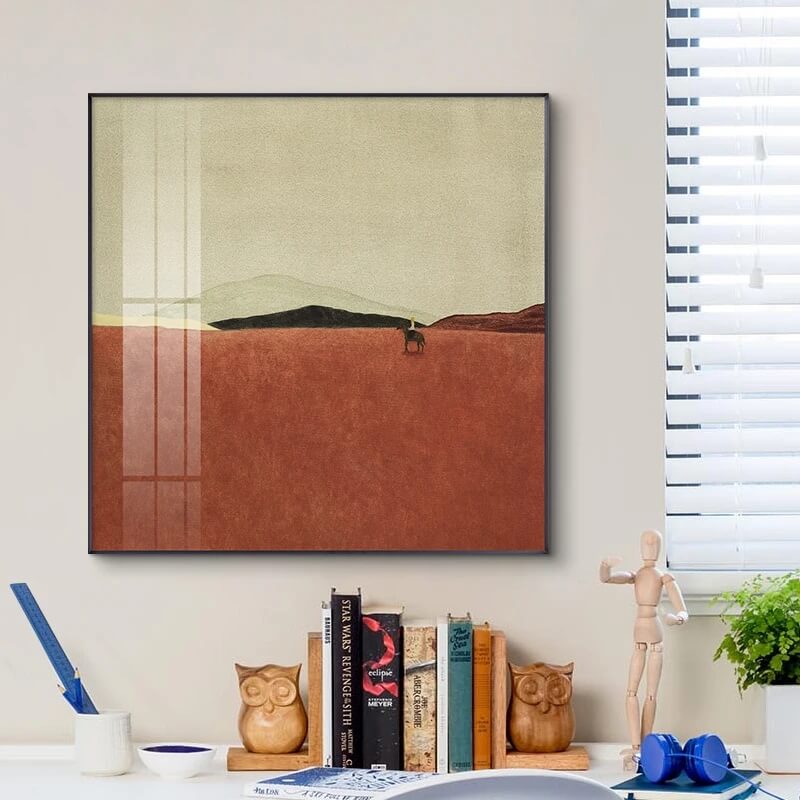 Abstract Landscape Canvas Print Wall Art Nordic Poster Dark Color Desert Wall Pictures For Scandinavian Living Room Bedroom Home Décor