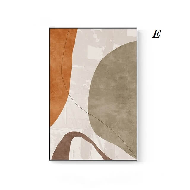 Abstract Modern Pastel Canvas Print Fine Art Nordic Minimalist Geometric Wall Art Brown Beige Pictures For Modern Scandinavian Living Room Interior