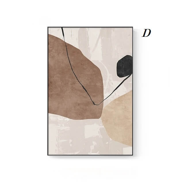 Abstract Modern Pastel Canvas Print Fine Art Nordic Minimalist Geometric Wall Art Brown Beige Pictures For Modern Scandinavian Living Room Interior