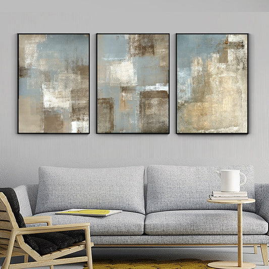Abstract Neutral Color Gray Beige Modern Wall Art Canvas For Scandinavian Living Room Bedroom Decor