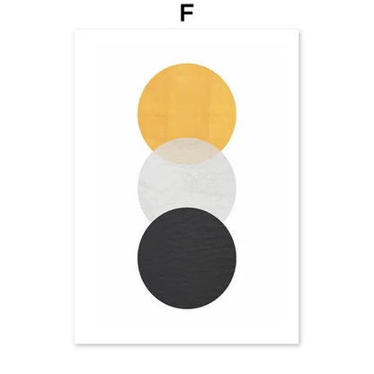 Abstract Tree Sun Wall Art Minimalist Canvas Prints Nordic Geometric Posters Yellow Pictures For Scandinavian Living Room Bedroom Décor