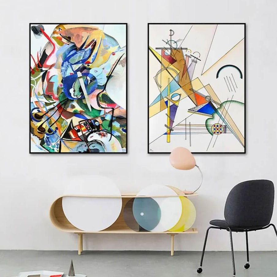 Abstract Watercolor Kandinsky Graphics Artwork Canvas Prints Modern Wall Art Pictures For Contemporary Living Room Home Décor