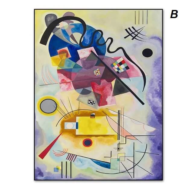 Abstract Watercolor Kandinsky Graphics Artwork Canvas Prints Modern Wall Art Pictures For Contemporary Living Room Home Décor