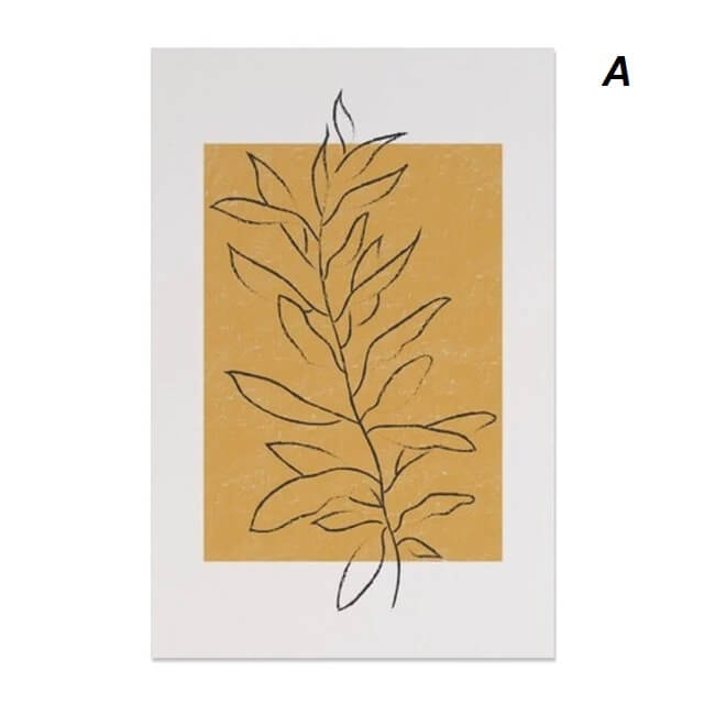 Abstract Yellow Leaf Boho Minimalist Wall Art Canvas Print Botanical Nordic Poster For Living Room Bedroom Home Décor