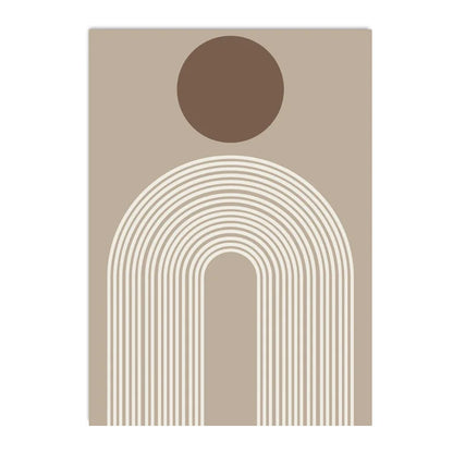 Abstract Beige Brown Minimalist Geometric Wall Art Fine Art Canvas Prints For Modern Living Room Art For Contemporary Home Decor