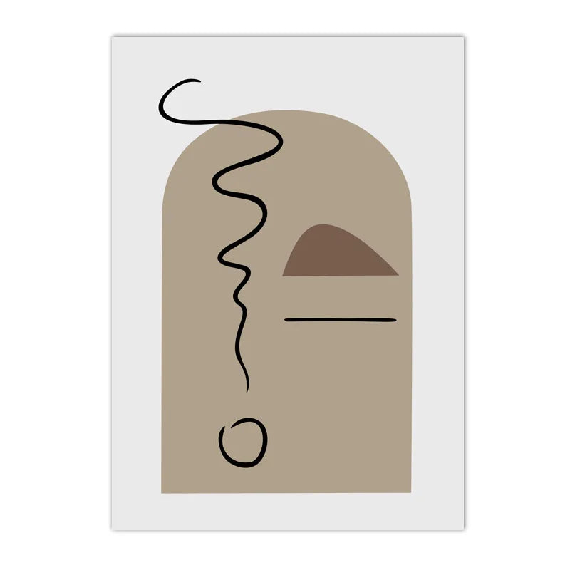 Abstract Beige Brown Minimalist Geometric Wall Art Fine Art Canvas Prints For Modern Living Room Art For Contemporary Home Decor