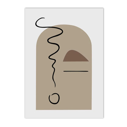 Abstract Beige Brown Minimalist Geometric Wall Art Fine Art Canvas Prints For Modern Living Room Art For Contemporary Home Decor