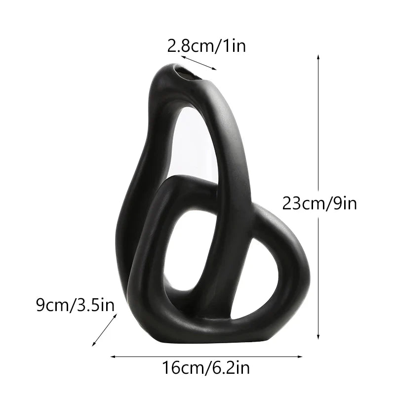 Abstract Ceramic Sculpture Scandinavian Vase – Minimalist Modern Aesthetics Flower Vase for Living Room Table, Dining Room, Kitchen & Office Decor