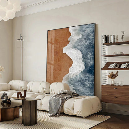 Abstract Coastal Beach Sea Wall Art Canvas Prints For Modern Apartment Living Room Dining Room Bedroom Decor