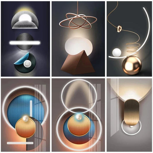 Abstract Futuristic Modern Aesthetics Wall Art Canvas Prints Pictures For Modern Loft Living Room Home Office Wall Decor