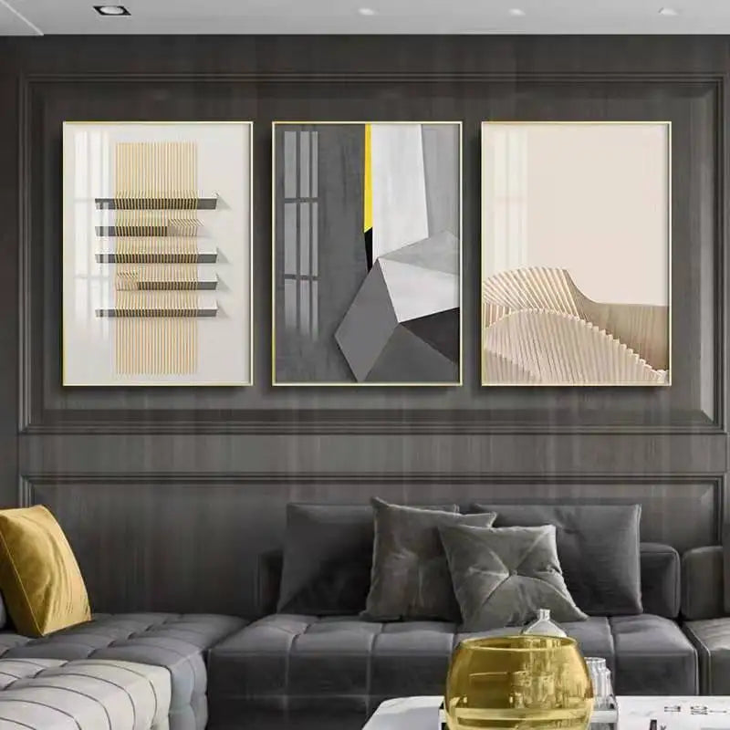 Abstract Geometric Modern Aesthetics Wall Art Fine Art Canvas Prints Pictures For Urban Apartment Living Room Dining Room Art For Contemporary Interior Design