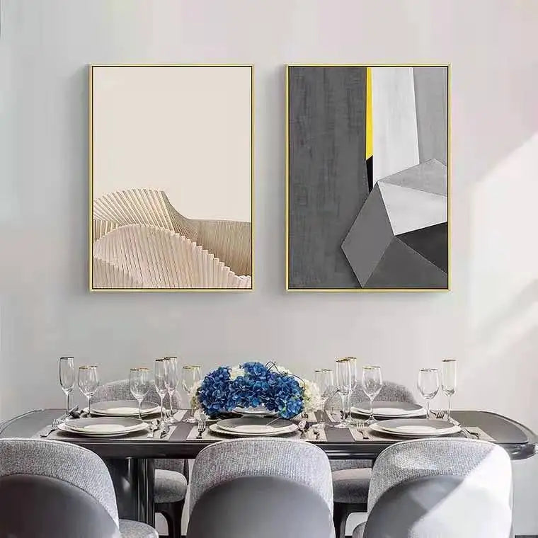Abstract Geometric Modern Aesthetics Wall Art Fine Art Canvas Prints Pictures For Urban Apartment Living Room Dining Room Art For Contemporary Interior Design