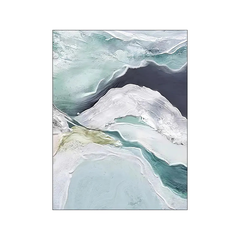 Abstract Green Seascape Wall Art Fine Art Canvas Prints Poster For Modern Apartment Living Room Bedroom Wall Decor