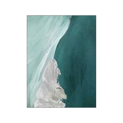 Abstract Green Seascape Wall Art Fine Art Canvas Prints Poster For Modern Apartment Living Room Bedroom Wall Decor
