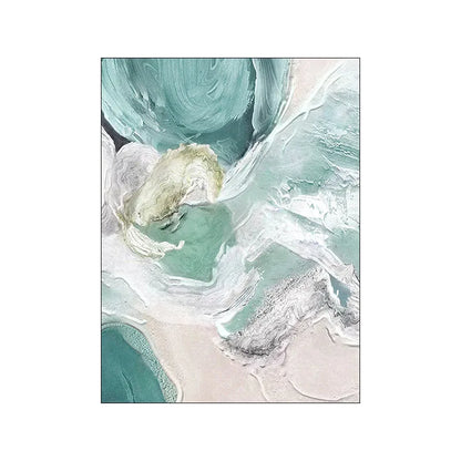 Abstract Green Seascape Wall Art Fine Art Canvas Prints Poster For Modern Apartment Living Room Bedroom Wall Decor