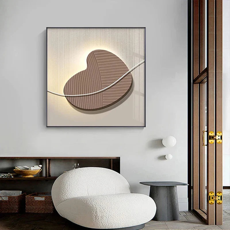 Abstract Nordic Pebbles Square Format Wall Art Canvas Prints Neutral Tones Poster For Modern Living Room Bedroom Office Decor