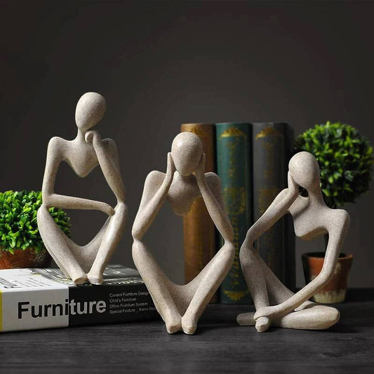 Abstract Philosophers Nordic Sculptures Thinkers Miniature Desktop Statues For Modern Home Office Living Room Minimalist Scandinavian Home Décor