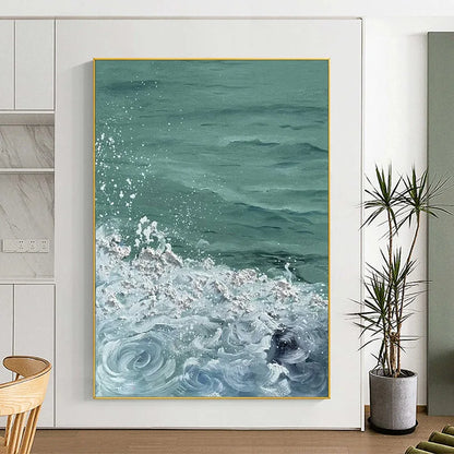 Abstract Ocean Waves Seascape Coastal Wall Art Canvas Prints For Living Room Bedroom Wall Decor
