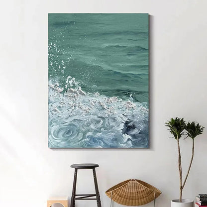 Abstract Ocean Waves Seascape Coastal Wall Art Canvas Prints For Living Room Bedroom Wall Decor
