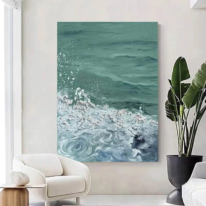 Abstract Ocean Waves Seascape Coastal Wall Art Canvas Prints For Living Room Bedroom Wall Decor