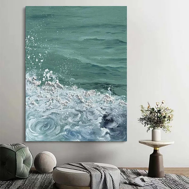 Abstract Ocean Waves Seascape Coastal Wall Art Canvas Prints For Living Room Bedroom Wall Decor