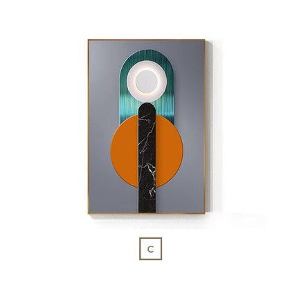 Abstract Geometric Shape Modern Wall Art Canvas Prints For Luxury Loft Living Room Home Office Wall Decor