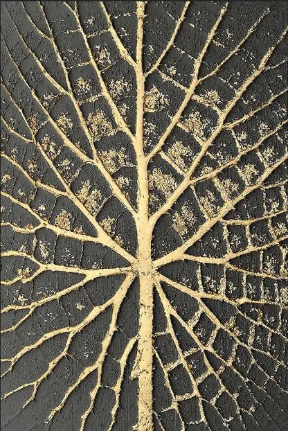 Abstract Golden Black Tree Wall Art Fine Art Canvas Prints For Living Room Dining Room Entrance Art