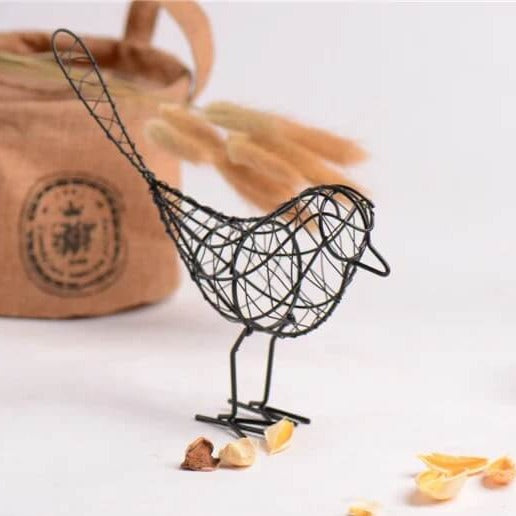 Abstract Geometric Wire Mesh Birds Sculptures Vintage Animal Miniature Figurines Nordic Home Black or White Decoration Accessories