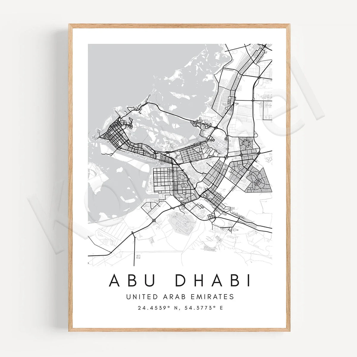 City Map Posters Wall Art - Beijing, Cape Town, Sydney, Los Angeles, Milan, Houston, Seattle, Abu Dhabi, Cornwall, Bristol, Gosport, Pudsey Wall Map Black White Canvas Prints Minimalist Posters For Office