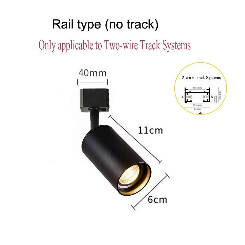 Adjustable LED Track and Ceiling Spot Light - Modern Wall  Ceiling Mounted Spotlight Fixture for Home, Shop Gallery Lighting