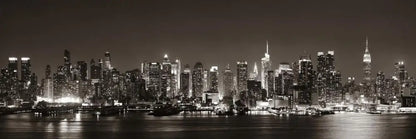 New York Nights Cityscape Wall Art Canvas Prints Wide Format Landscape Poster For Above The Sofa Wall Decor